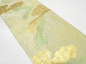 アンティーク　扇に雲模様織り出し袋帯（着用可）